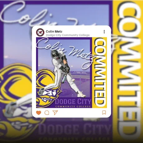 Colin Metz commits to Dodge City Community College baseball team.
